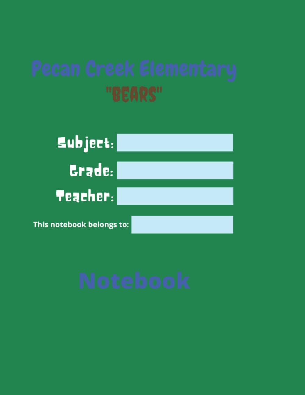 Pecan Creek Elementary Notebook: Quality lined notebook for the elementary students, premium white paper and durable exterior matte finish
