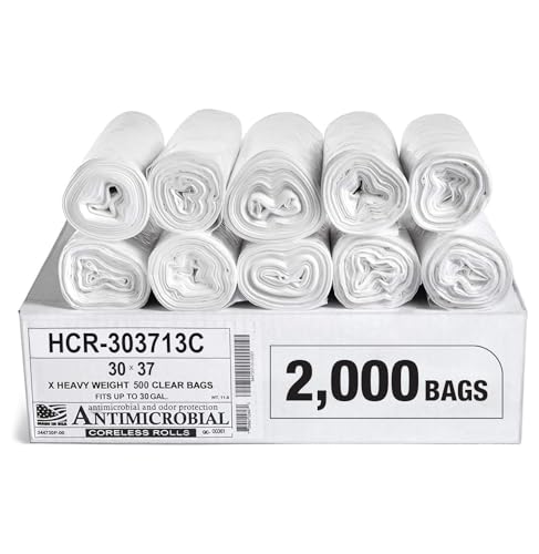 Image of Aluf Plastics 20-30 Gallon 13 Micron (eq) Clear Bags 30 inch x 37 inch 2000 Count