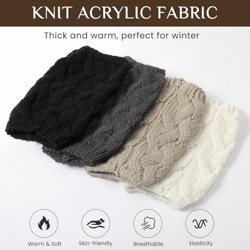 Clothirily Boot Socks for Women, Winter Warm Boot Cuffs, Knitted Short Leg Warmers Boot Topper Socks3