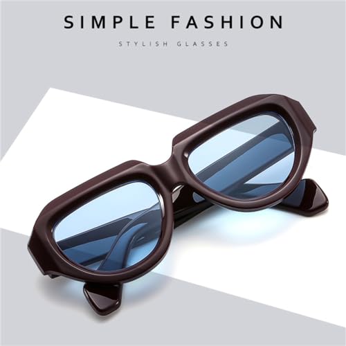 SUMMITRU-Polygonal Large Frame Sunglasses Retro Trimmed Eyeglasses Wide Mirror Leg Sun Glasses Female2
