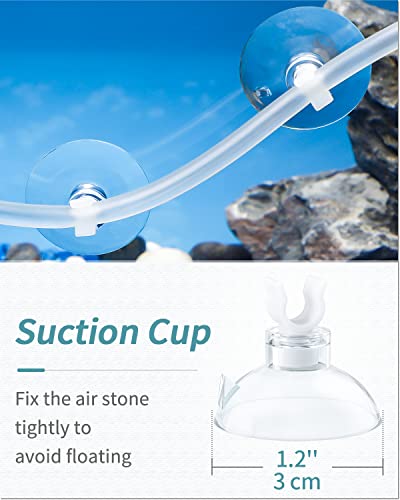 Pawfly Aquarium 10 cm Luftstein Stab Quader Blasendiffusor Auslöser mit Saugnapf Klemme Zubehör für Nano Luftpumpen kleine Eimer und Aquarien, 2er-Pack