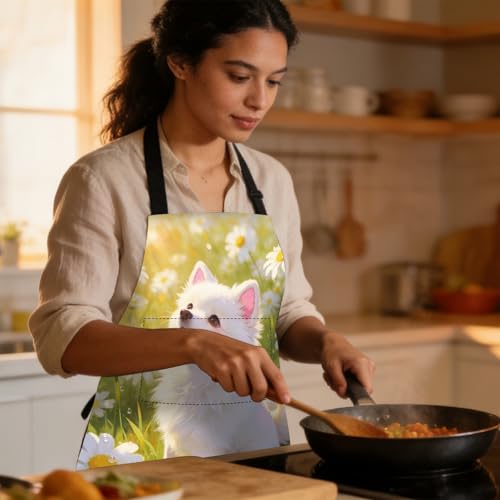 Image of Nuxovilar Decorative Kitchen Apron, 26.77x30.70 Inch Polyester Cooking Wearable Cover