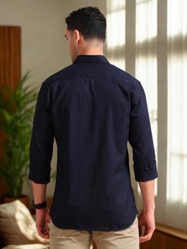 Image of COOL COLORS Men's Solid Slim Fit Casual Shirt | Breathable Soft Fabric | Spread Collar | Stylish Modern Comfort | Office, Party, Weekend Essential