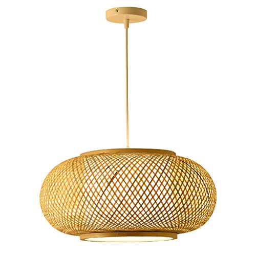 Lustre bambou rotin suspension cuisine salon design lanterne chinoise