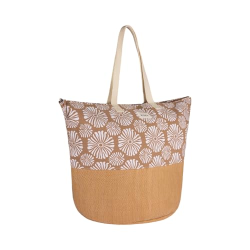 Image of Roxy Women's Beach Tote Bag | Travel | Vacation | Straw | Lightweight | Breathable, Waikiki Life - Portabella Tile