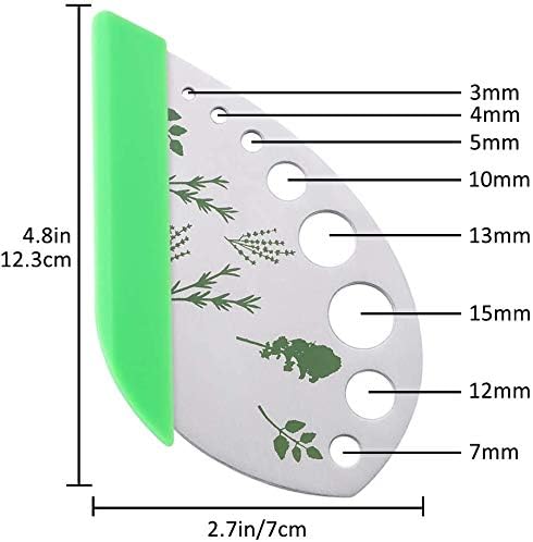 Herb Stripper, Jiaedge Green 9 holes Stainless Steel