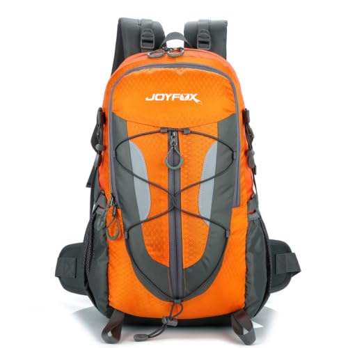 JOYFOX Mochila De Camping 40L Impermeável Ergonômica Com Proteção De Coluna E Elementos Refletivos, Mochila De Trilha Esportiva Resistente Para Acampamento Viagem E Uso Diário (Laranja)