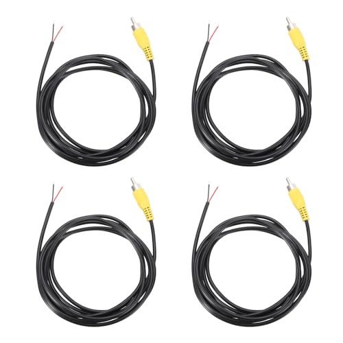 Cable de altavoz RCA a cable desnudo 22 AWG con conector macho amarillo y extremo abierto 1