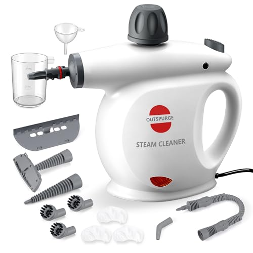 Outspurge Handheld Steam Cleaner, Pressurized Multi-Surface Steam Shot with 13 Accessories, Safety...