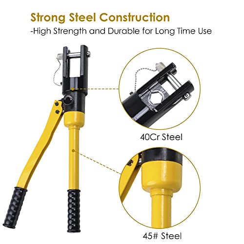 Image of Yescom 16 Ton Hydraulic Wire Crimper Crimping Tool 11 Dies Battery Cable Lug Terminal