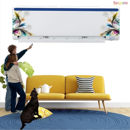 Image of 'Beautiful floral design with multi and orange'' AC Sticker (96 cm x30 cmx 24 cm)