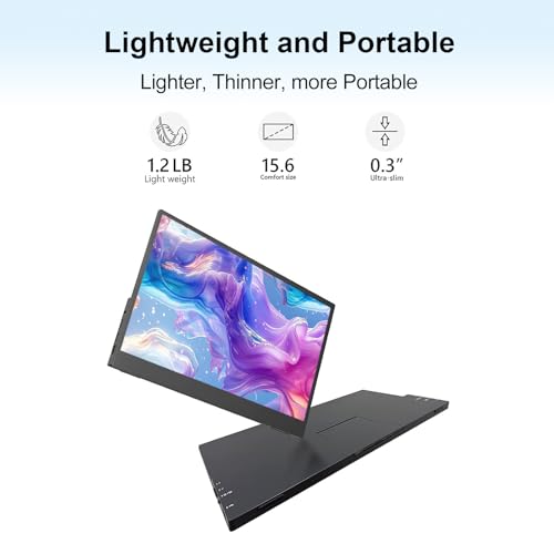 Image of Portable Monitor Touchscreen 15.6 inch 1080P FHD IPS, 10-Point Touch Travel Gaming Display with Dual Speakers & Kickstand, USB-C HDMI External Screen for Laptop, PS5, Switch (1080P Touch, 15.6Inch)