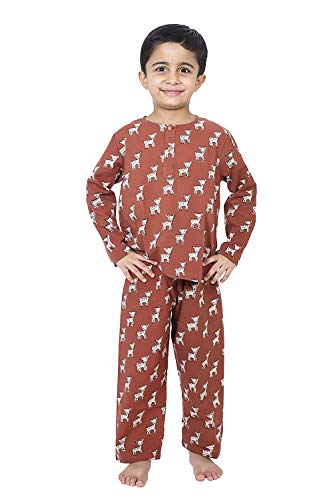 Image of Cotton Night Suit for Boys & Girls | Pajama Sets | Baby Top & Pant | Kids Dress | Printed Night Dress | Sleepwear Suit | P-3