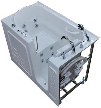 Ashton 52.8" x 29.5" Whirlpool Jetted Bathtub Drain Location: Right, Finish: White