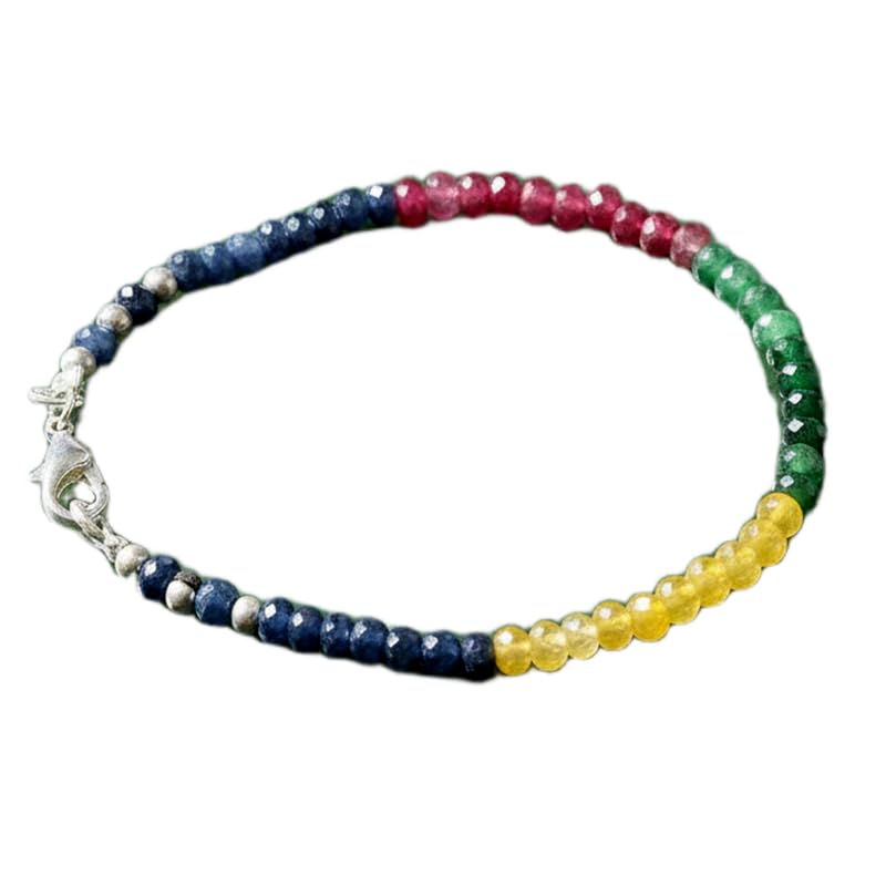 Bracelet saphirs multicolores 4mm : finis les bijoux ternes avec nos pierres facettées