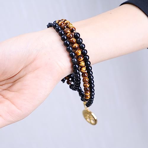 COAI Tree of Life Necklace 108 Mala Beads, Women's Men's Beaded Necklace, Japa Mala for Yoga Meditation 6mm4