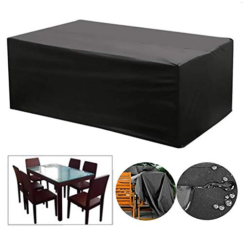 Preisvergleich Produktbild ZEMIN Gartenmöbel Abdeckung Abdeckplane Schutzhülle Tabelle Draussen Staubdicht Sonnenschutz Winddicht 210D Oxford-Tuch, Anpassbare, 4 Größen (Color : Black, Size : 250x200x80cm)