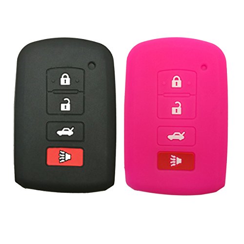 Coolbestda 2Pcs Rubber Smart Key Fob Remote Cover Case Protector Keyless Bag for 2016 2015 2014 Toyota Avalon Camry Corolla RAV4 Highlander Black Rose Coolbestda 2Pcs Rubber Smart Key Fob Remote Cover Case Protector Keyless Bag for 2016 2015 2014 Toyota Avalon Camry Corolla RAV4 Highlander Black Rose