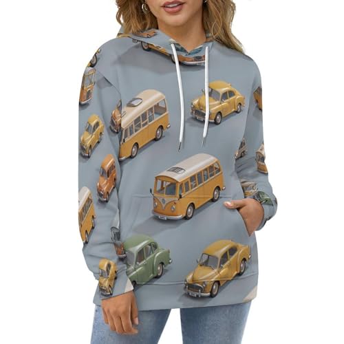 Pull à capuche imprimé mignon sans décoloration sweat léger pour toutes saisons