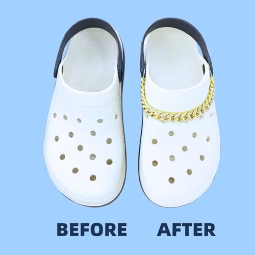 Image of Bling Shoe Chains For Adults Women Men Teens Girls Boys, Rhinestone Chain Shoe Charms For Clog Sandals,Shoe Decoration Accessories For Birthday Gifts Party Favors