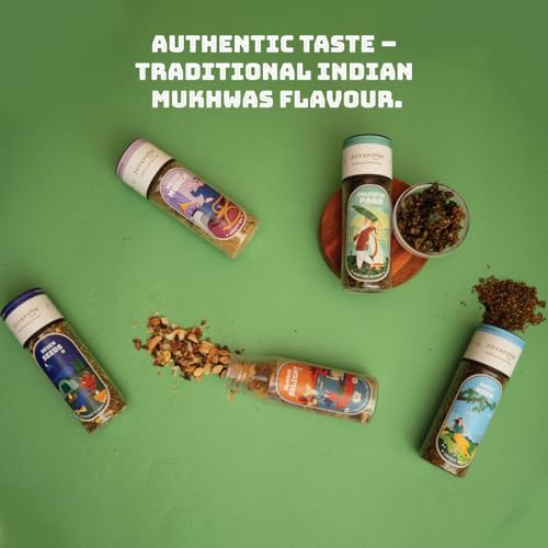 JoySpoon Mouth Freshener Mukhwas Combo - Almond Delight, Relief Munch, Calcutta Paan, Seven Seeds and Sweet Neem Combo (5 x 100gm) | Sugar Free Mukhwas | After Meal Snacks | Trail Mix | No Supari
