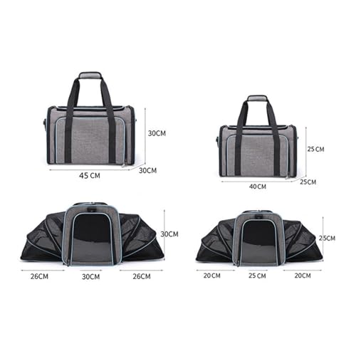 Sac à dos pour animaux pliable et respirant pour grand chat gris L