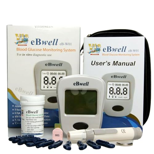 eBwell eB-W01 Blood Glucose Monitor starter pack Ideal Glucose meter Glucometer for UK Diabetics