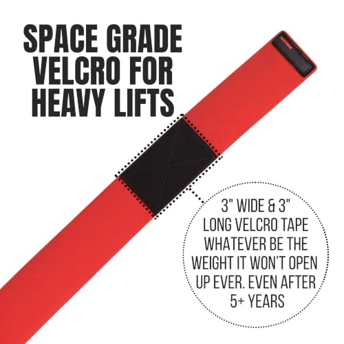 Image of Muscleape Knee Wraps | SuperFabric Support Straps for Squats, Leg Press & Powerlifting| Adjustable Compression for Men & Women | Heavy Duty Gym Knee Support for Superb Workouts. (Red)