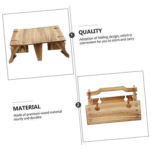 Table pliante portable stable VICASKY bois profond intérieur - 8