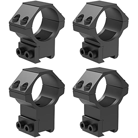 TPO 30mm Dovetail Scope Rings for 3/8" 11mm Dovetail Rails Medium/High Profile Airgun Mount (High 2pcs+Medium 2pcs) Cover