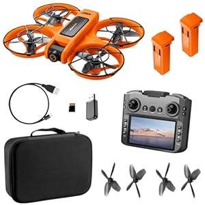 Drone with Camera for Adults, FPV HD Drones with LED Screen Controller with Brushless Motor Obstacle Avoidance Quadcopter Stable Hover One-Key Takeoff/Landing S156 Mini Drones for Beginners