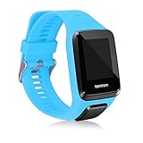 kwmobile Silicone Watch Strap for Tomtom Adventurer/Runner 3/Spark 3/Golfer 2 - Fitness Tracker Replacement Band - Sports Wristband Bracelet with Clasp