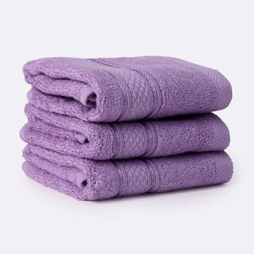 Image of Bamboo Soul Bamboo Face Towel | Ultra Absorbent & Super Soft | 30 x 30 cm - 550 GSM | Pack of 3 (Lilac Purple)