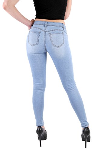 Wax Women's Juniors Basic Stretchy Fit Skinny Jeans, Light Denim, 73