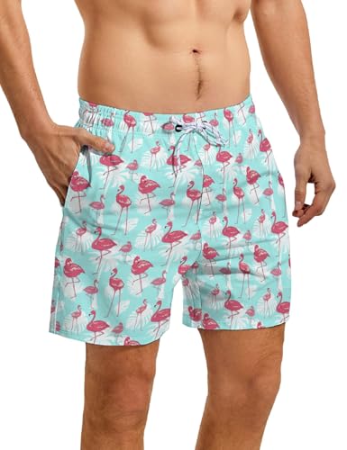 Mens Swim Trunks with Compression Liner 5 Inch Bathing Suit Swimming Trunks Quick Dry Swim Shorts with Pockets2