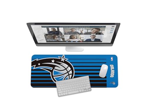 SOAR NBA Multifunctional Desk Mat for Desktop, (31.5"x12") - Ultra Soft Fabric with Non-Slip Rubber Backer - Water Resistant & Durable Nylon Stitching,Orlando Magic