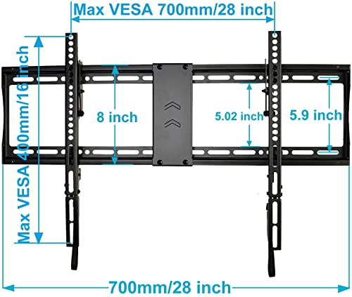 Videosecu Mounts Tilt Tv Wall Mount Bracket For Most 23"- 85" Lcd Uhd Led Plasma Tv With 75X75 100X100 400X400 684X400 700X400Mm, With Magnetic Stud Finder And Hdmi Cable Mf609B Bxm #TOP1