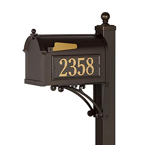 Whitehall Products Deluxe Mailbox Package, Aluminum, French Bronze - Includes Side plaques (Order Form Will be with delivery)