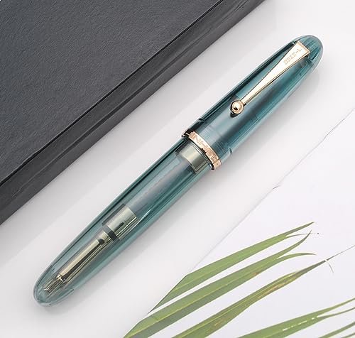 JINHAO 9019 Caneta-tinteiro série Dadao com conversor de tinta de alta capacidade (azul claro transp