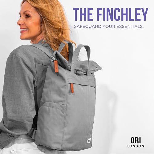 ORI LONDON Rolltop Backpack - Large Travel Backpack with Lots of Pockets for Men & Women - The Finchley, Mars Red3