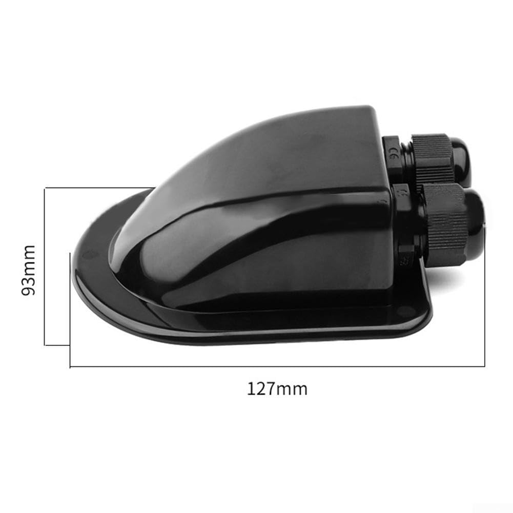 Lot de 5 supports de panneau sans perçage en ABS résistant aux UV pour camping-cars, bateaux et caravanes avec 4 coins et boîte de câble Noir