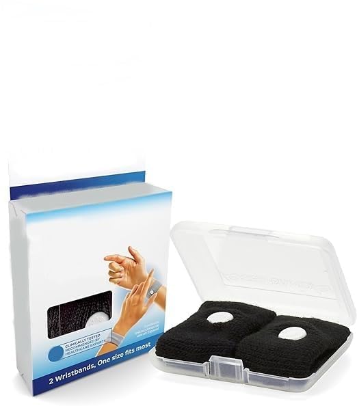 BUZZMEX Anti-Nausea Wristband for Anxiety, Travel, Sea, Car, Air Sickness Reliefs Handband with Pair