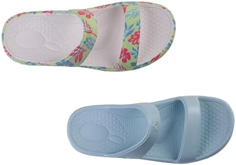 Spenco Women's Orthotic Slide Sandal, Sage Floral/Blue, 9 Wide | Image 4