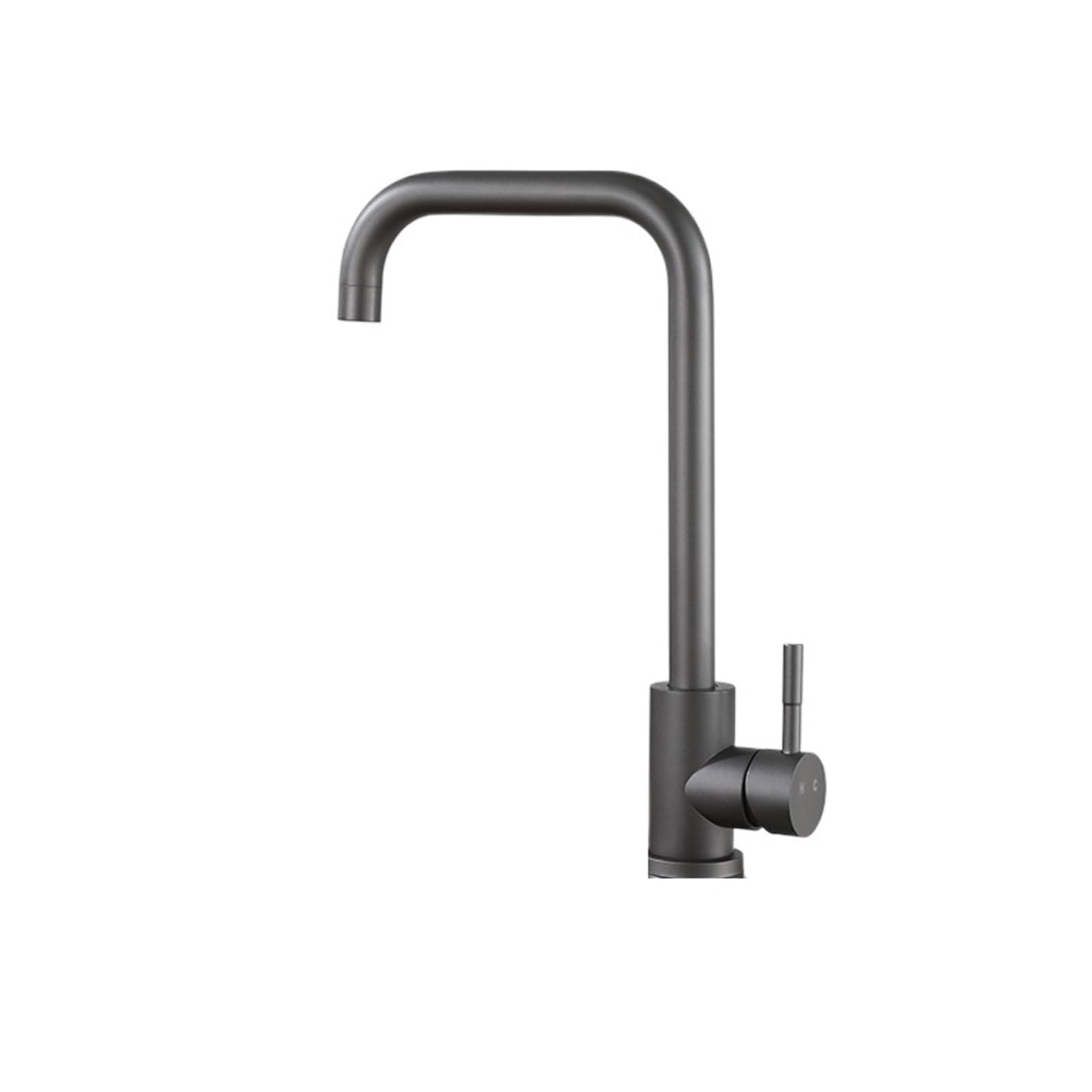 Grue mélangeur eau chaude froide grise avec poignée rotative