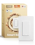 MOES WiFi Smart Light Switches, No Netural Wire No Hub Required, 2.4GHz Single Pole Switch, Compatible with Alexa Google Assistant