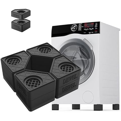 SEISSO Anti Vibration Pads for Washing Machine Support, Pedestal for Washer and Dryer with 1100 lbs Weight Capacity, Double Heighten Washing Machine Foot Pads for Anti Slip Protect Laundry Room Floor Cover
