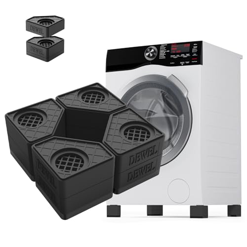 Anti Vibration Pads for Washing Machine,SEISSO Washer and Dryer Pedestals,Shock and Noise Canceling Anti Vibration Pads,Double Heighten Hard Wearing Rubber Foot Pads Protects Laundry Room Floor（8PCS）