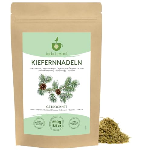 IDDA Herbal Agujas de Pino Infusión 250g, Agujas de Pino Secas y Cortadas para Preparar Té