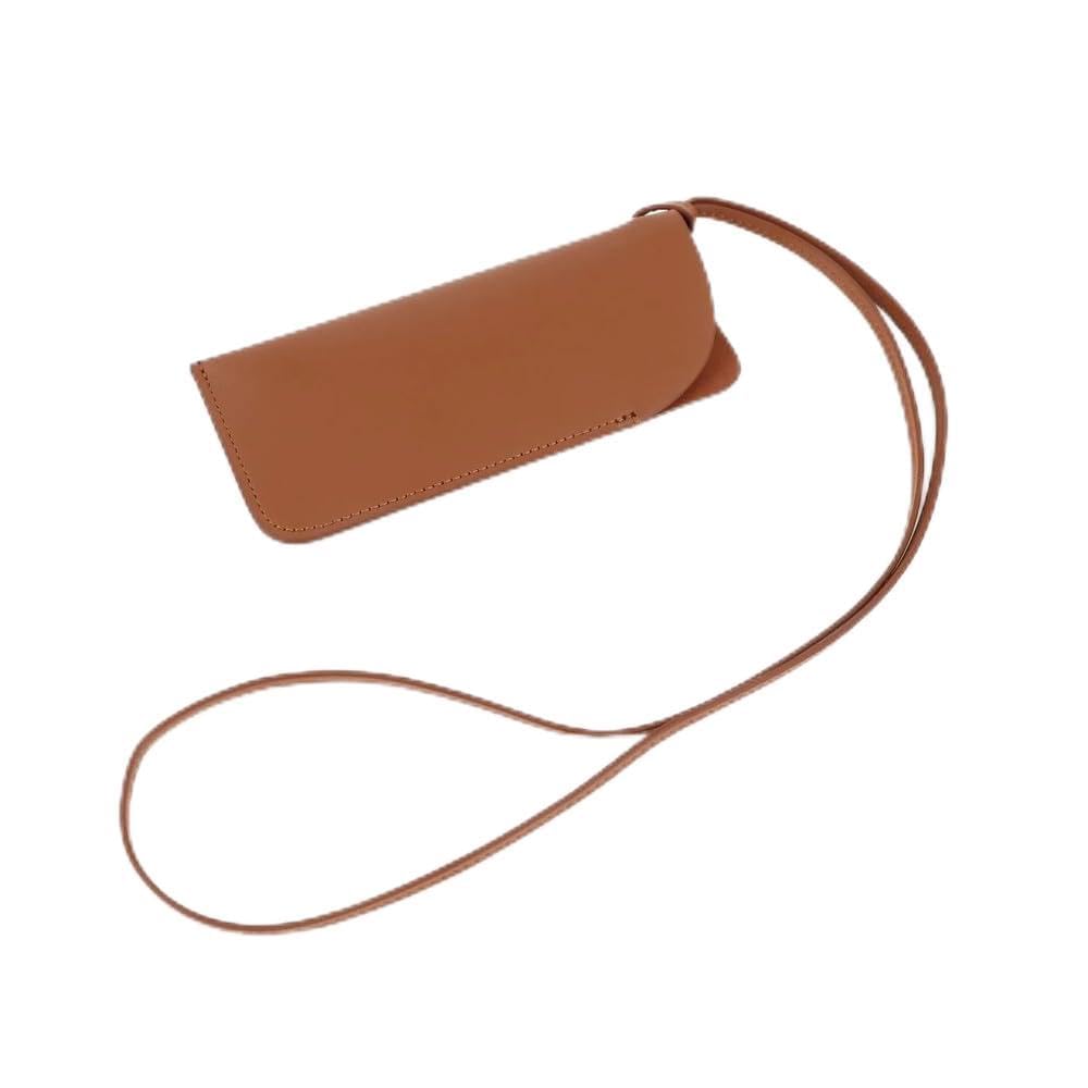 Gafas Portátil Funda Estuche de cuero for gafas con correa for el cuello, portátil