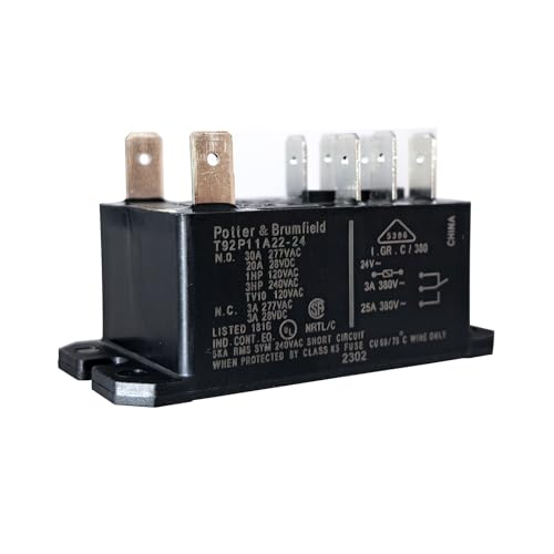 Relé T92P11A22-24 DPDT de 24V CA y 40A para control de potencia industrial sin cierre